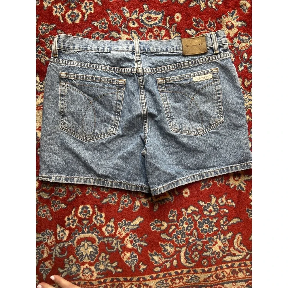 Vintage CK JEANS CALVIN KLEIN Stone washed Denim Shorts HIGH-RISE Baggy 11